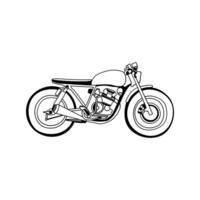 Caferacer Motorcycle line art vector