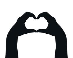 Hand drawn hands making heart silhouette. Hands making a heart gesture. Vector illustration