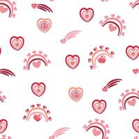 linda mano dibujado enamorado corazón sin costura patrón, linda romántico antecedentes para San Valentín día, de la madre día, textil, fondo de pantalla, signo. vector diseño