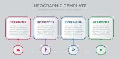 Process business infographic thin line with square template design with icons and 5 options or steps. vector