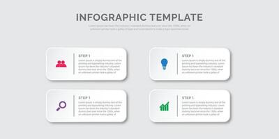 Vector infographic label design with squares and arrows. Business concept with 4 choices or steps. Can be used for workflow diagrams, info graphics, web design.