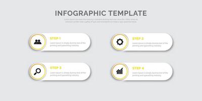 negocio infografía modelo con íconos y 4 4 opciones o pasos. infografia para negocio conceptos, presentaciones, flujo de trabajo diseños, proceso diagramas, informacion gráficos. vector