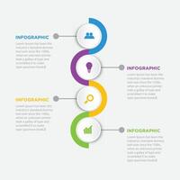 Infographic template design 4 step with icon vector