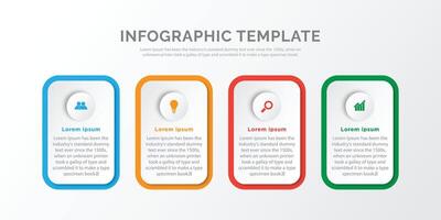 proceso negocio infografía Delgado línea con cuadrado modelo diseño con íconos y 5 5 opciones o pasos. vector