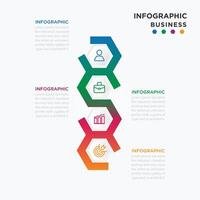 infografía diseño presentación negocio modelo con icono 4 4 paso. vector