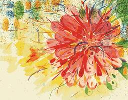 Abstract flower art background design by hand watercolor painting on paper. vector