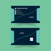 Simple stylish business card with blue color design, professional name card template vector