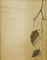 Dry leaves layout background design by hand painting on canvas. vector