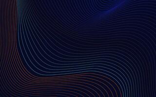 Abstract technology with dynamic wavy lines vector
