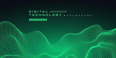 Technology digital futuristic internet network connection black green background, blue abstract cyber information communication, Ai big data science, innovation future tech line illustration vector 3d