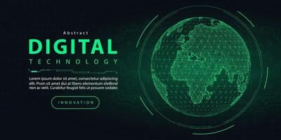 tecnología digital futurista Internet red conexión oscuro negro verde fondo, resumen ciber información comunicación, ai grande datos ciencia, innovación futuro tecnología línea ilustración vector 3d