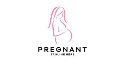 el embarazo logo diseño, minimalista logo diseño plantillas, símbolo ideas vector