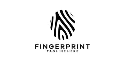 logo design combination of wood grain with fingerprints, logo design template symbol idea. vector