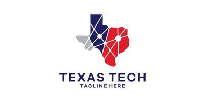 logo design map texas technology, connection, logo template symbol idea. vector