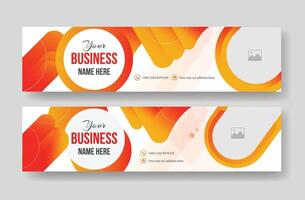 Professional gradient linkedin cover, header or banner vector template design for your digital marketing business agency.