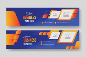 Professional gradient linkedin cover, header or banner vector template design for your digital marketing business agency.