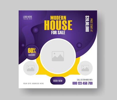 Modern unique property sale business square social media post promotion layout design with vector eps and gradient color.