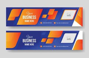 Professional gradient linkedin cover, header or banner vector template design for your digital marketing business agency.