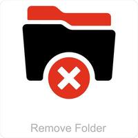 Remove Folder and Folder icon concept vector