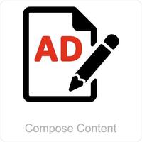 Compose Content nad write icon concept vector