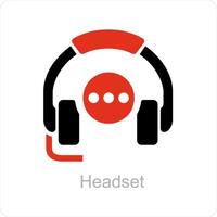 headset and calling icon concept vector