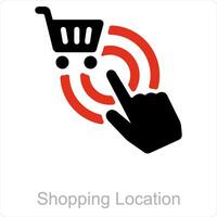Shopping Location and cart icon concept vector