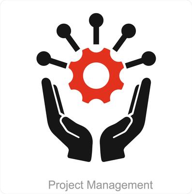 Project management and management icon concept