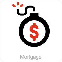 Mortgage and loan icon concept vector