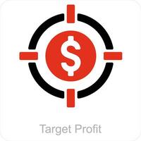 Target Profit and financial icon concept vector