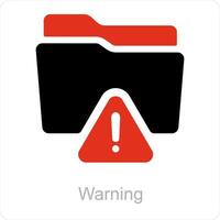 Warning and Folder icon concept vector
