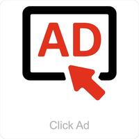 Click Ad and pay icon concept vector