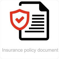 Insurance policy protection and policy icon concept vector