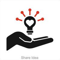 compartir idea y idea icono concepto vector