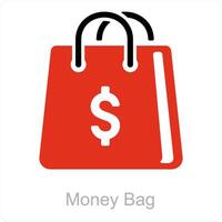 Money Bag and currency icon concept vector