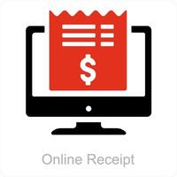 Online Receipt and online revenue icon concept vector