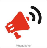 Megaphone and advertise icon concept vector