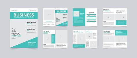 Business Magazine template design with creative layout 12 pages design vector