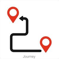 Journey and map icon concept vector