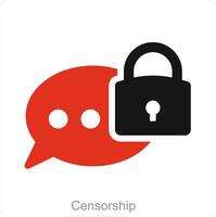 Censorship and censor icon concept vector