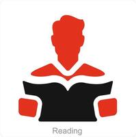 Reading and reader icon concept vector