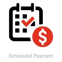 Scheduled Payment and calendar icon concept vector