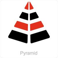 Pyramid and diagram icon concept vector