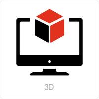 3d and designing icon concept vector