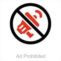 Ad Prohibited and ad icon concept vector