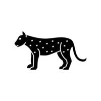 leopardo icono. sólido icono vector