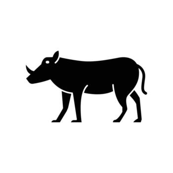 warthog icon. solid icon vector