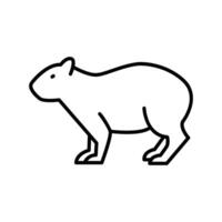 Capybara icon. outline icon vector