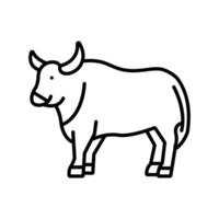 Ox icon. outline icon vector