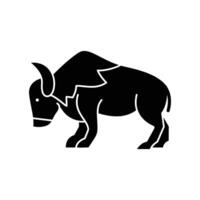 Bison icon. solid icon vector