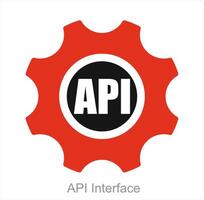 API Interface and interface icon concept vector